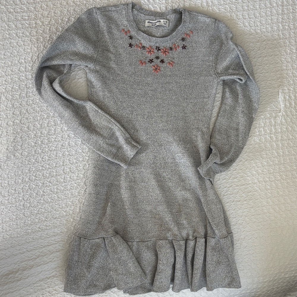 Abercrombie Kids Gray Dress with Floral Accents